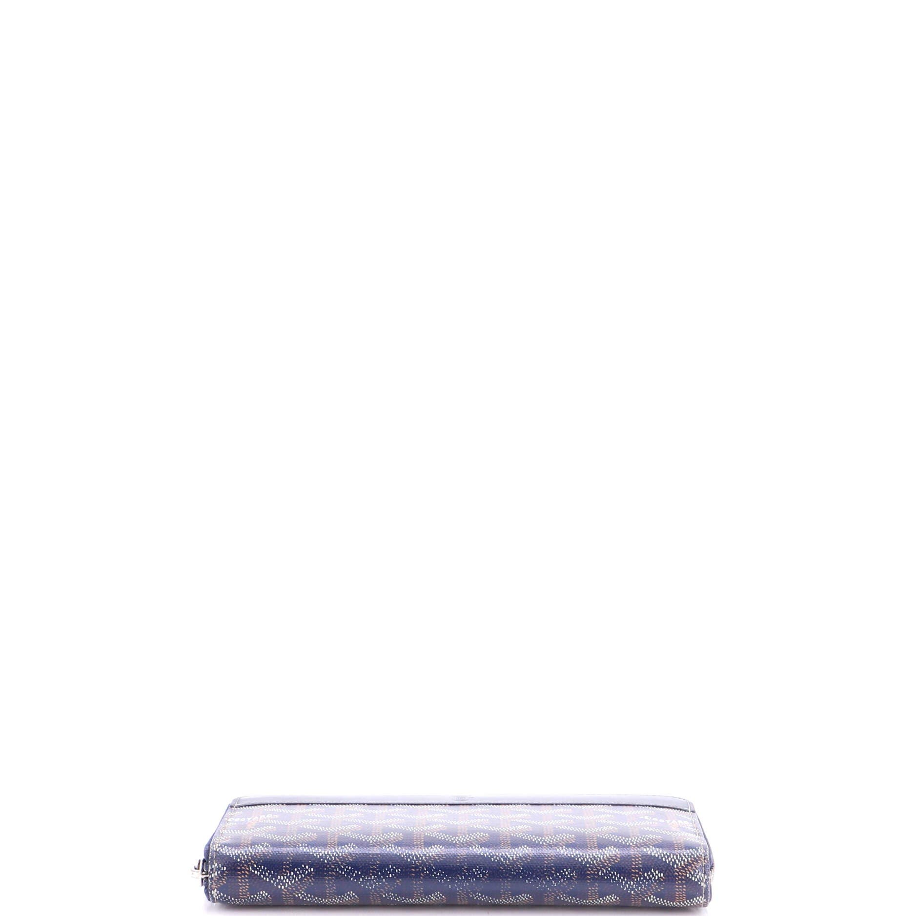 Matignon Zip Wallet Coated Canvas with Leather, Alternate, color, Blue