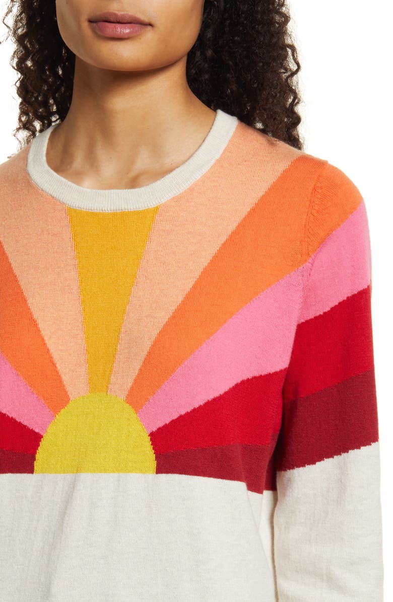 Marine Layer Icon Intarsia Sunset Cotton Sweater, Alternate, color, 