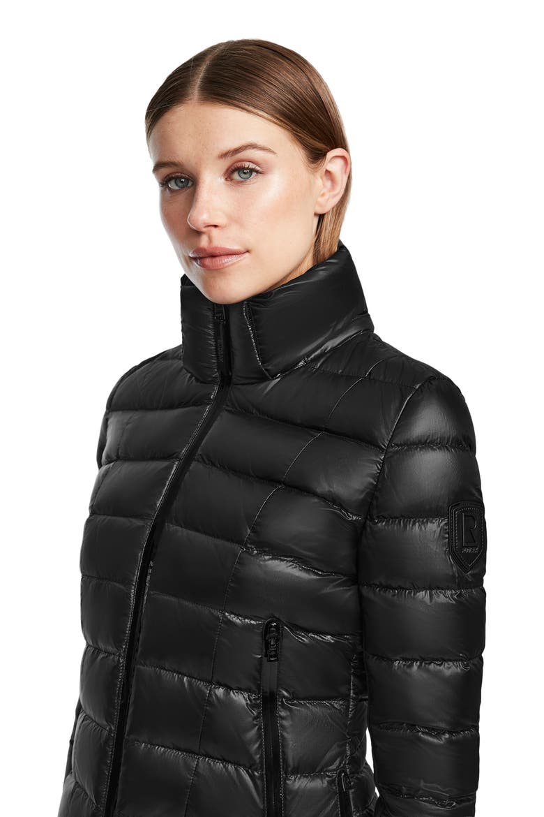 MELISSA Women's Lightweight Black Puffer Coat with Removable Hood, Alternate, color, Black