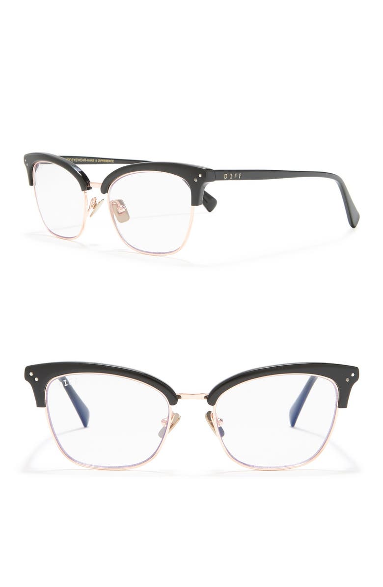 DIFF Lucy 51mm Cat Eye Blue Light Blocking Glasses, Main, color,