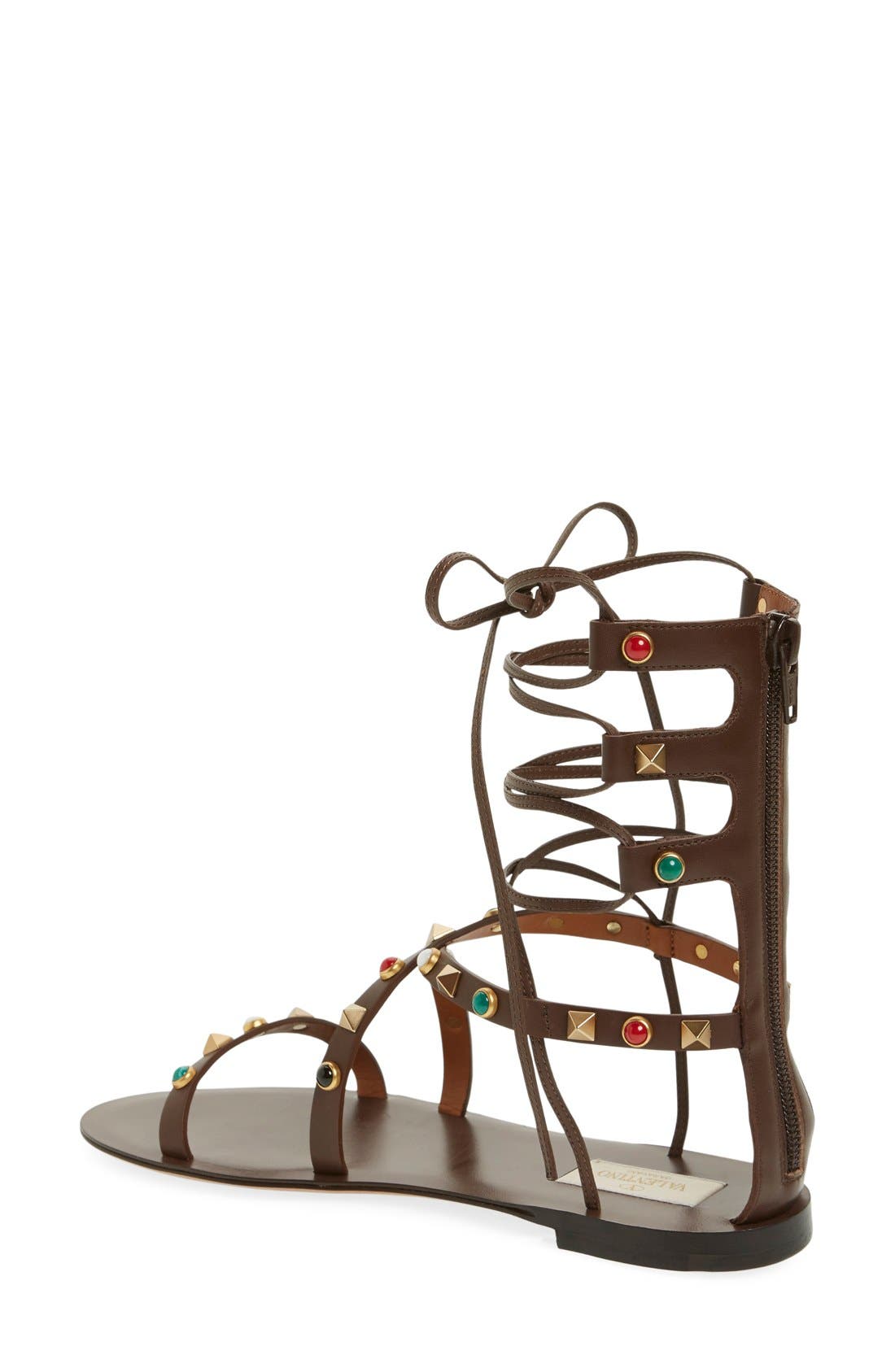 Valentino Garavani Valentino Lace-Up Sandal, Alternate, color, 