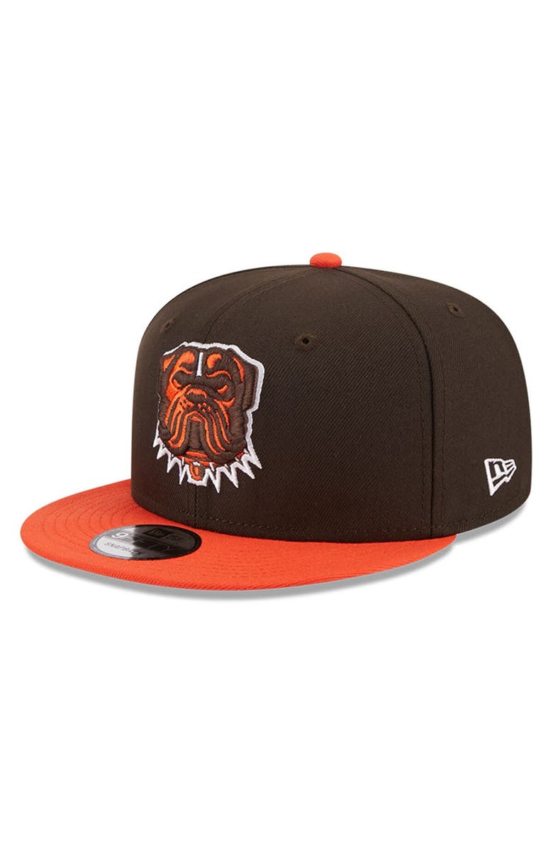 New Era Men's New Era Brown/Orange Cleveland Browns Dawg Two-Tone 9FIFTY Snapback Hat, Alternate, color, 