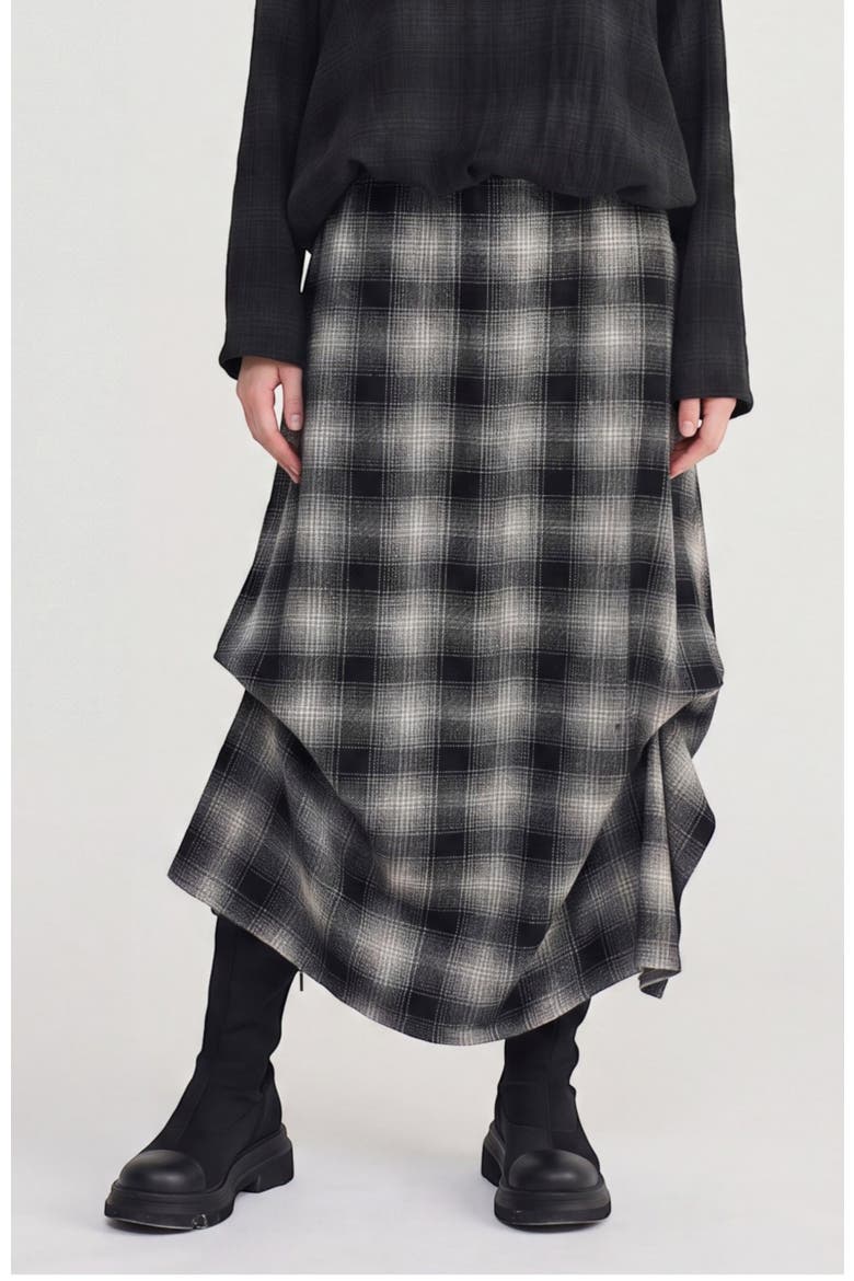 Hayes Plaid A-line Skirt, Main, color, Ecru Plaid