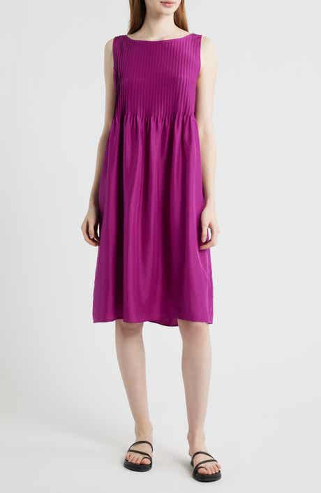 Pleated Silk Dress