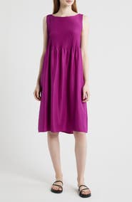 Eileen Fisher Pleated Silk Dress