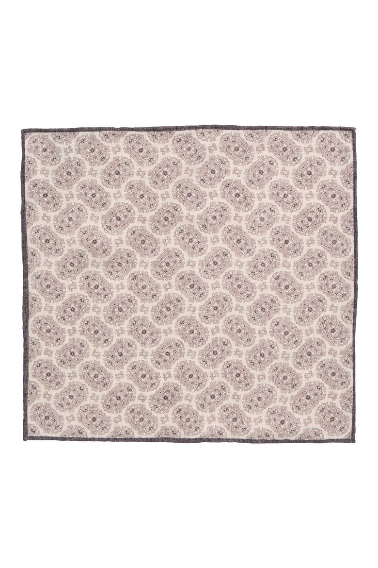 Wool & Cotton Pocket Square, Alternate, color, 000213 IV SND LT GRY