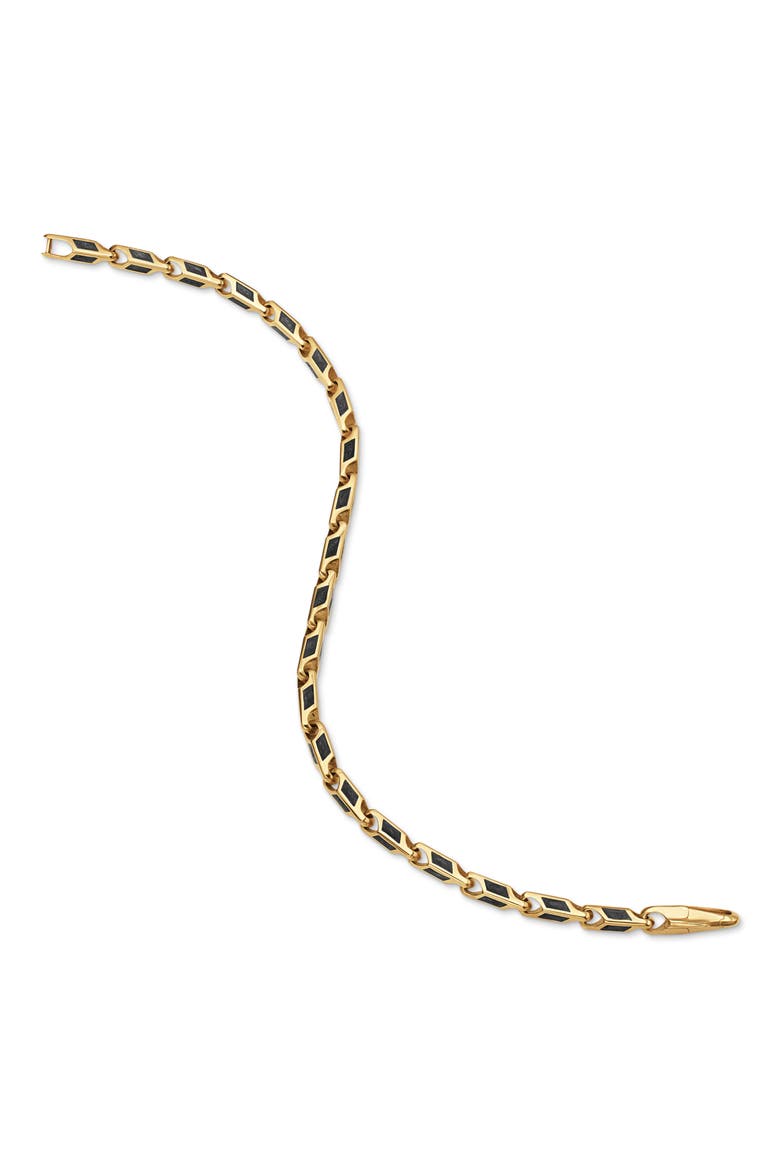 Men's Streamline® Faceted Chain Bracelet in 18K Yellow Gold with Forged Carbon, 4.3mm, Alternate, color, GOLD
