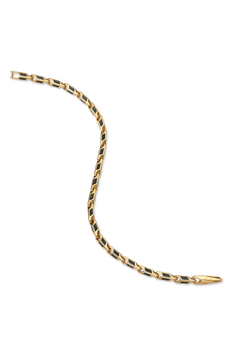 David Yurman Men's Streamline<sup>®</sup> Faceted Chain Bracelet in 18K Yellow Gold with Forged Carbon, 4.3mm, Alternate, color, Gold