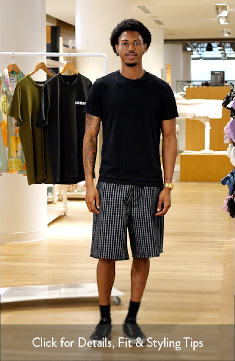 Plaid Baggy Denim Shorts, sales video thumbnail