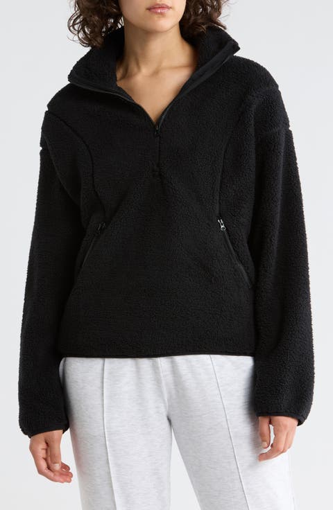 Faux Shearling Half Zip Pullover