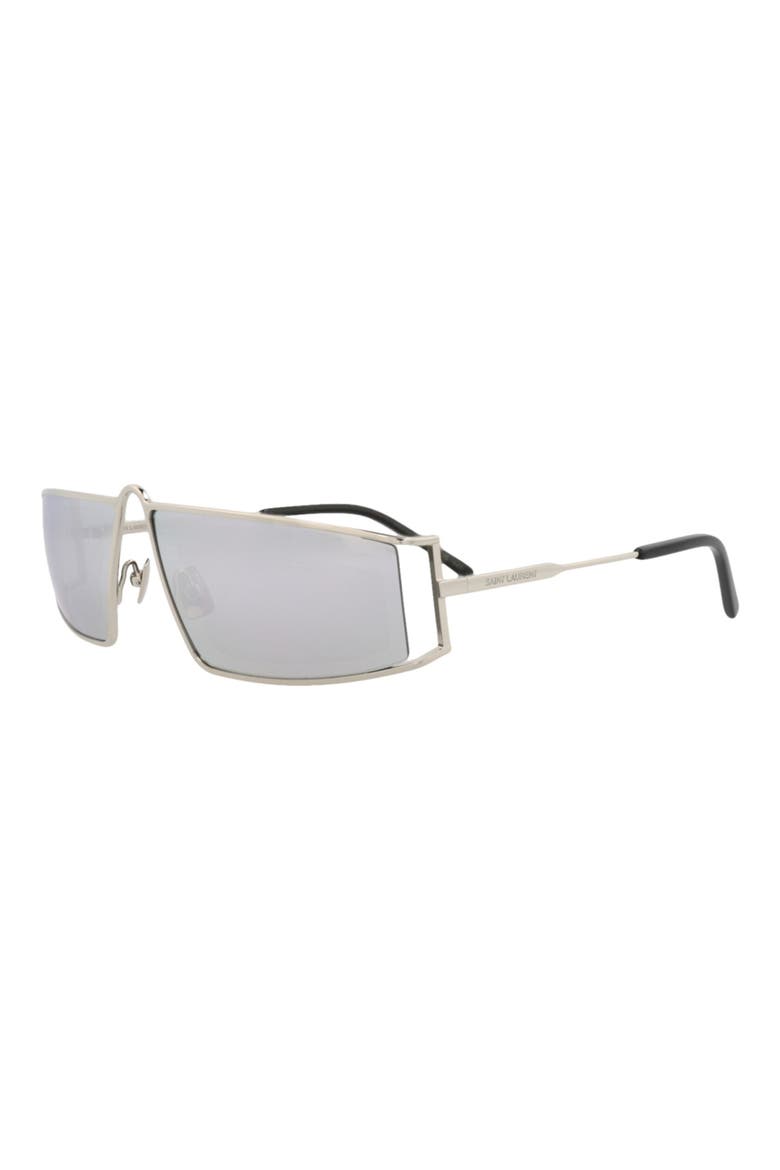 SL606 66mm Oversize Square Sunglasses, Alternate, color, SILVER SILVER SILVER