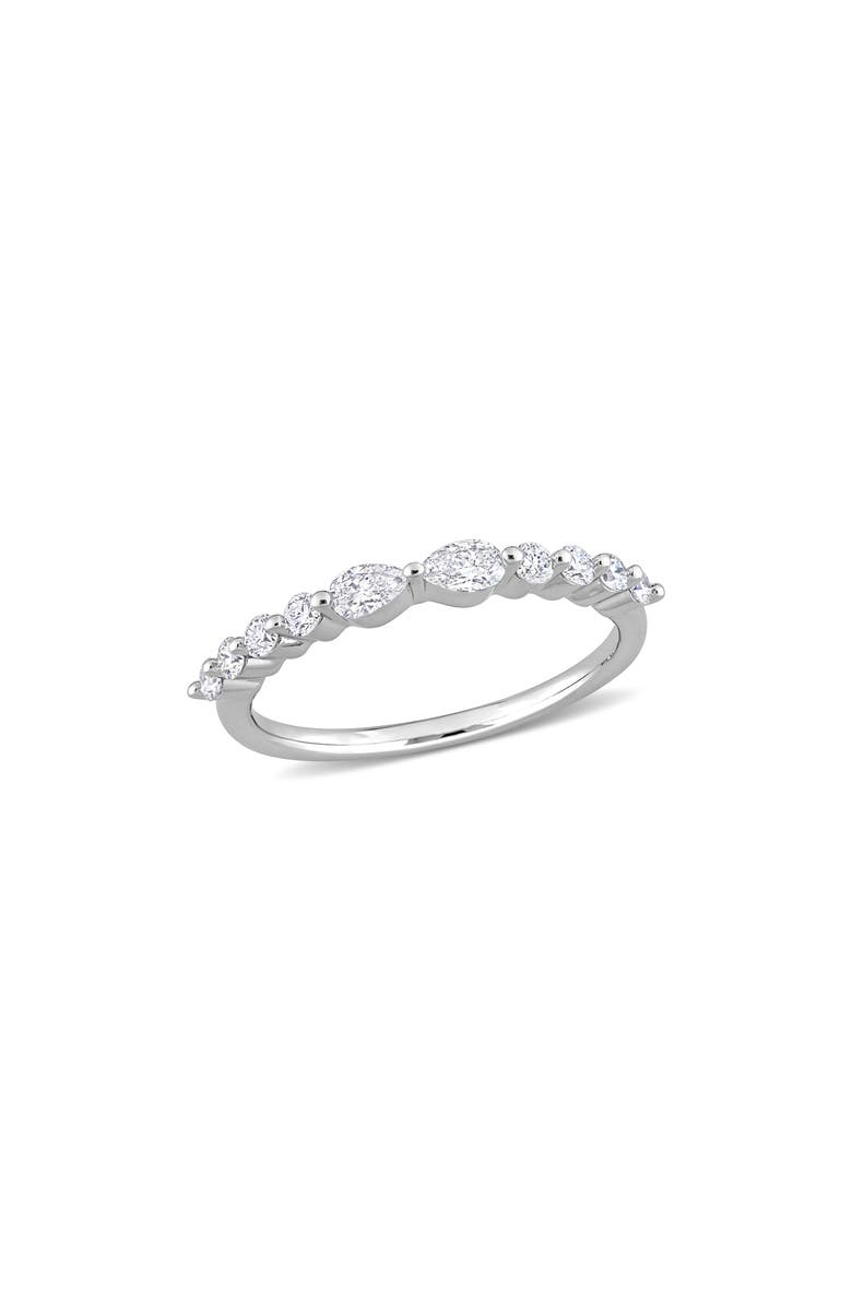 Created Forever Pear Cut & Round Cut Lab Grown Diamond Semi Ring - 0.62ct., Main, color, 