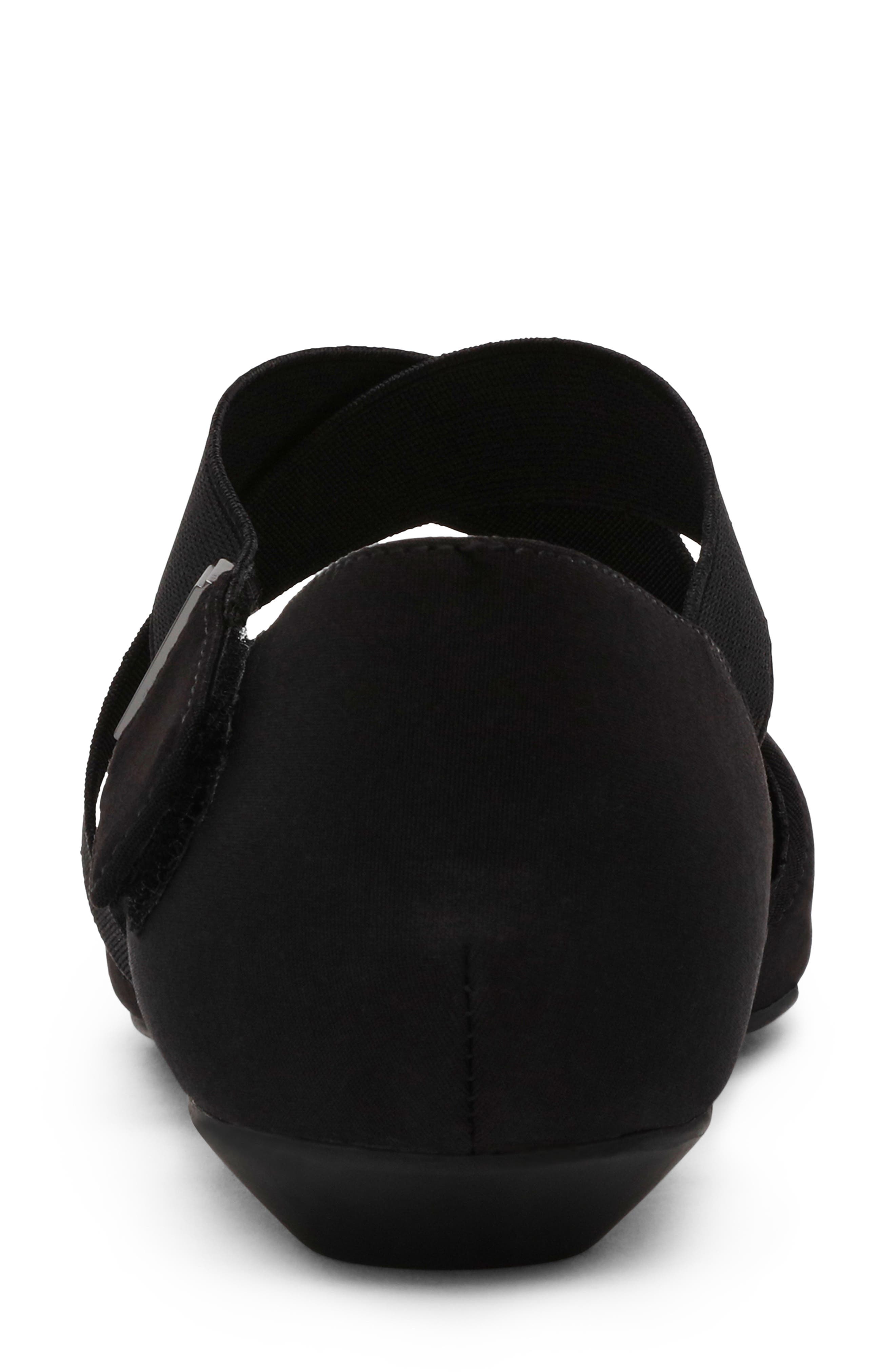 Anne Klein Oswaldo Pointed Toe Flat, Alternate, color, Black Stretch