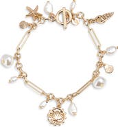 Nordstrom Faux Pearl Sea Charm Bracelet