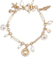 Nordstrom Faux Pearl Sea Charm Bracelet