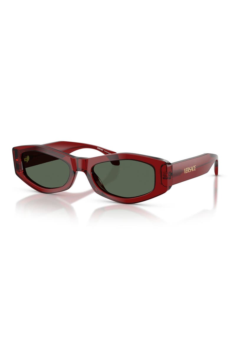 54mm Irregular Sunglasses, Alternate, color, DARK GREEN
