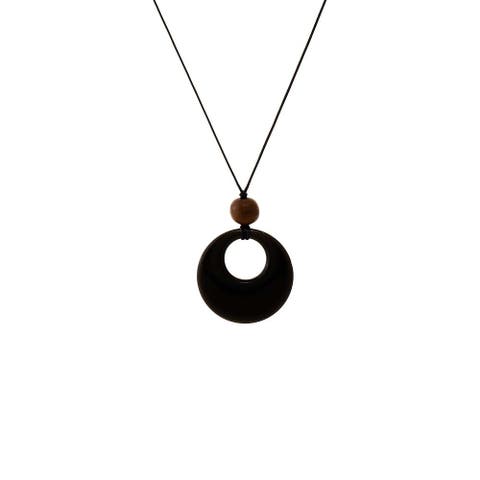 Circle Pendant Cord Necklace