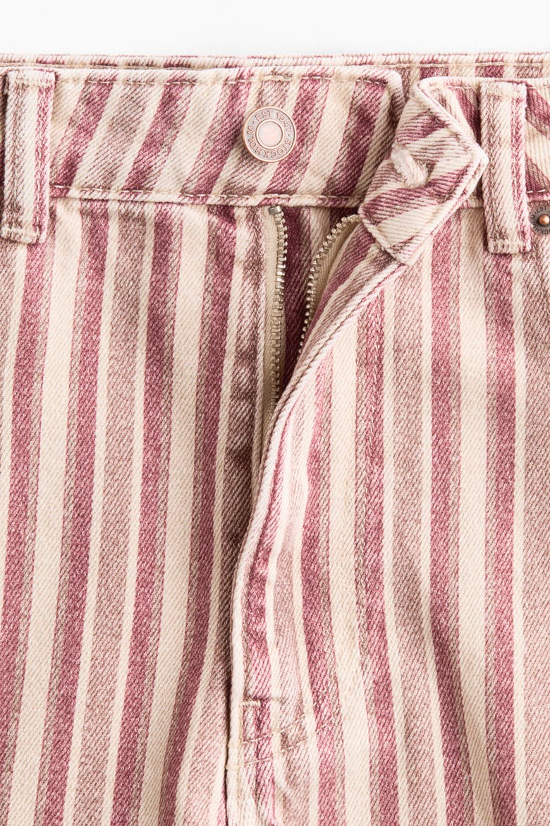Cotton Denim Shorts, Alternate, color, Light beige/striped
