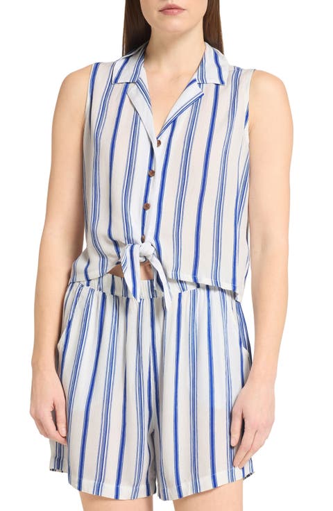 Crinkle Tie Front Top