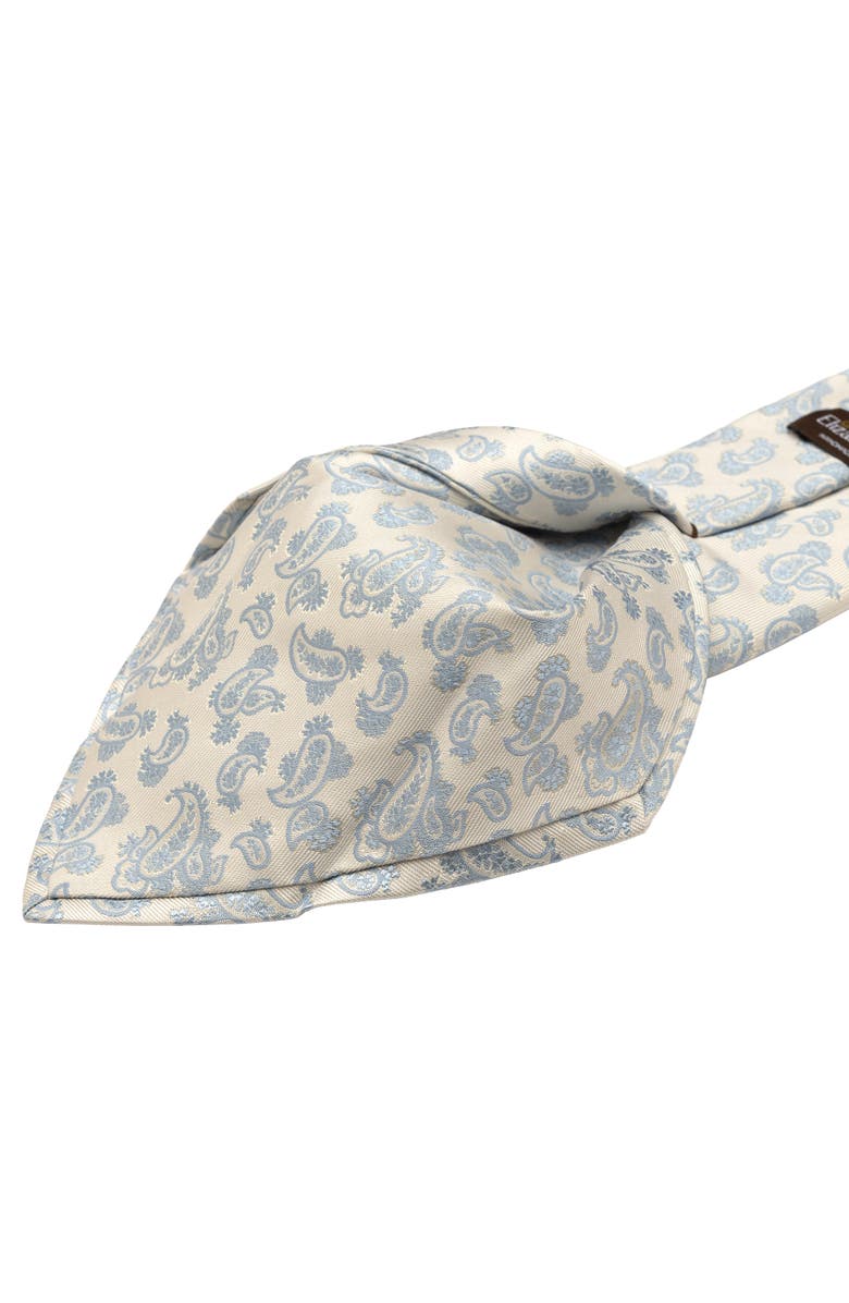 Elizabetta Colombo - Extra Long Silk Jacquard Tie for Men, Alternate, color, Sky Blue