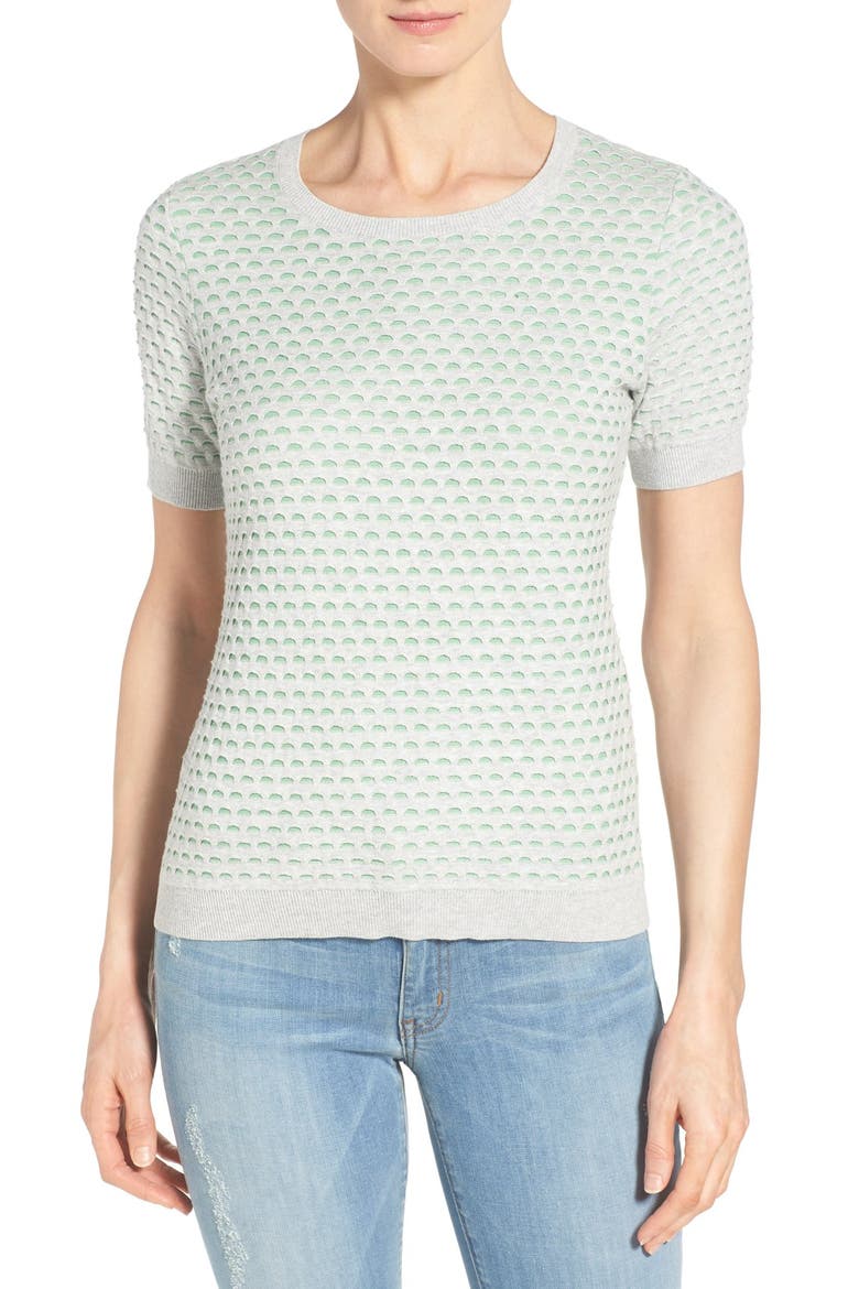 Textured Crewneck Sweater, Main, color, GREY- GREEN TEXTURE PATTERN