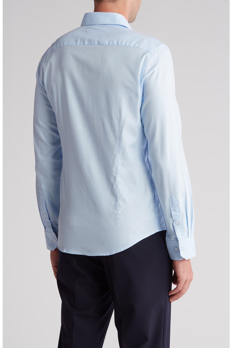 Cotton Blend Dobby Button-Up Shirt, Alternate, color, POWDER BLUE