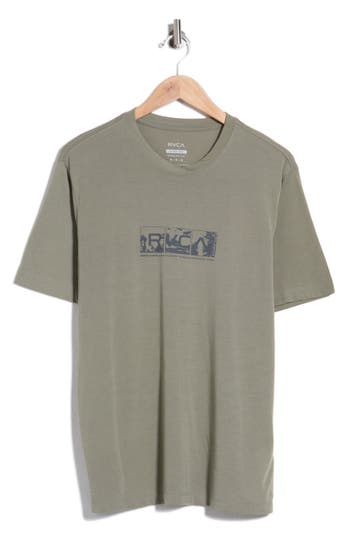 Rvca Tri Industry Cotton Graphic T-shirt In Army