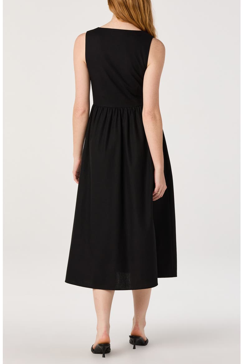 Cory Scallop Neck Sleeveless Midi Shirtdress, Alternate, color, BLACK