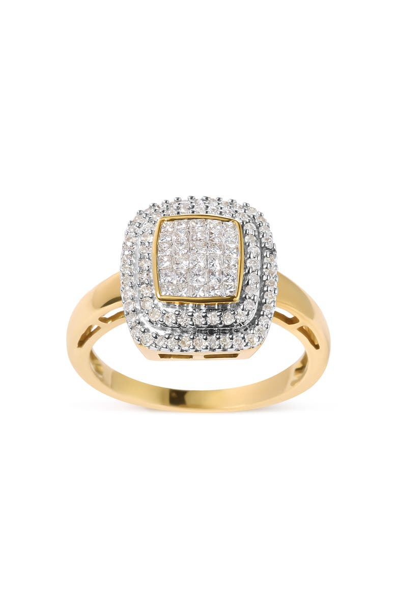 Haus of Brilliance 10K Yellow Gold 1/2 cttw Diamond Composite Head and Halo Ring, Main, color, Yellow