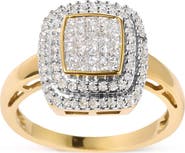 Haus of Brilliance 10K Yellow Gold 1/2 cttw Diamond Composite Head and Halo Ring
