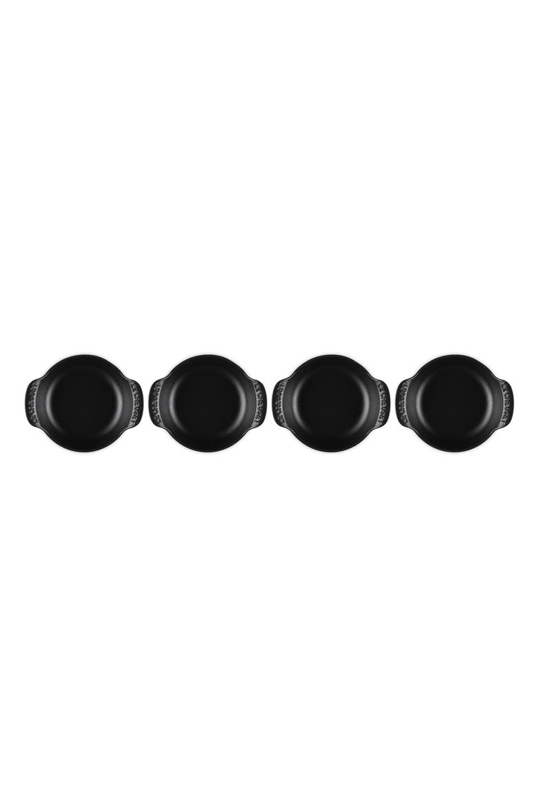 Gourmand Set of 4 1/3-Quart Enamel Cast Iron Braiser with Lid, Alternate, color, MATTE BLACK