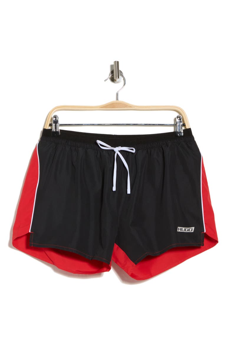 Bolt Swim Trunks, Alternate, color, BLACK/RED