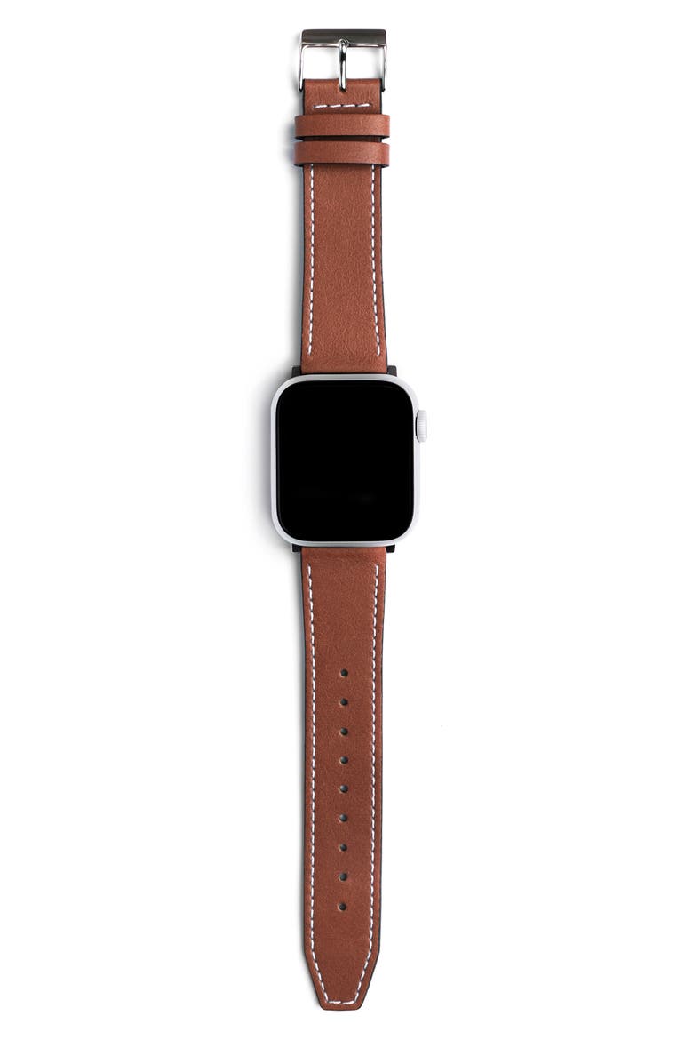 Leather Apple Watch® Strap, Alternate, color, SADDLE