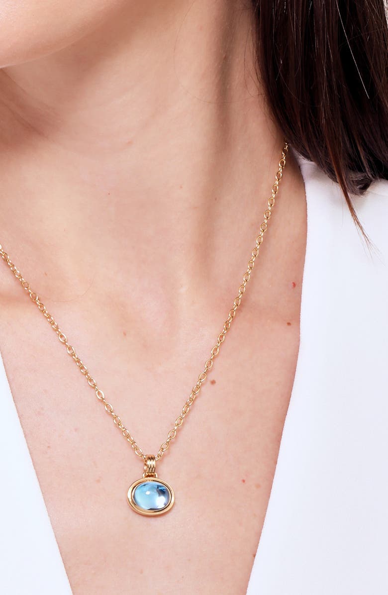 SYNA Cirra Oval Necklace, Alternate, color, Blue Topaz