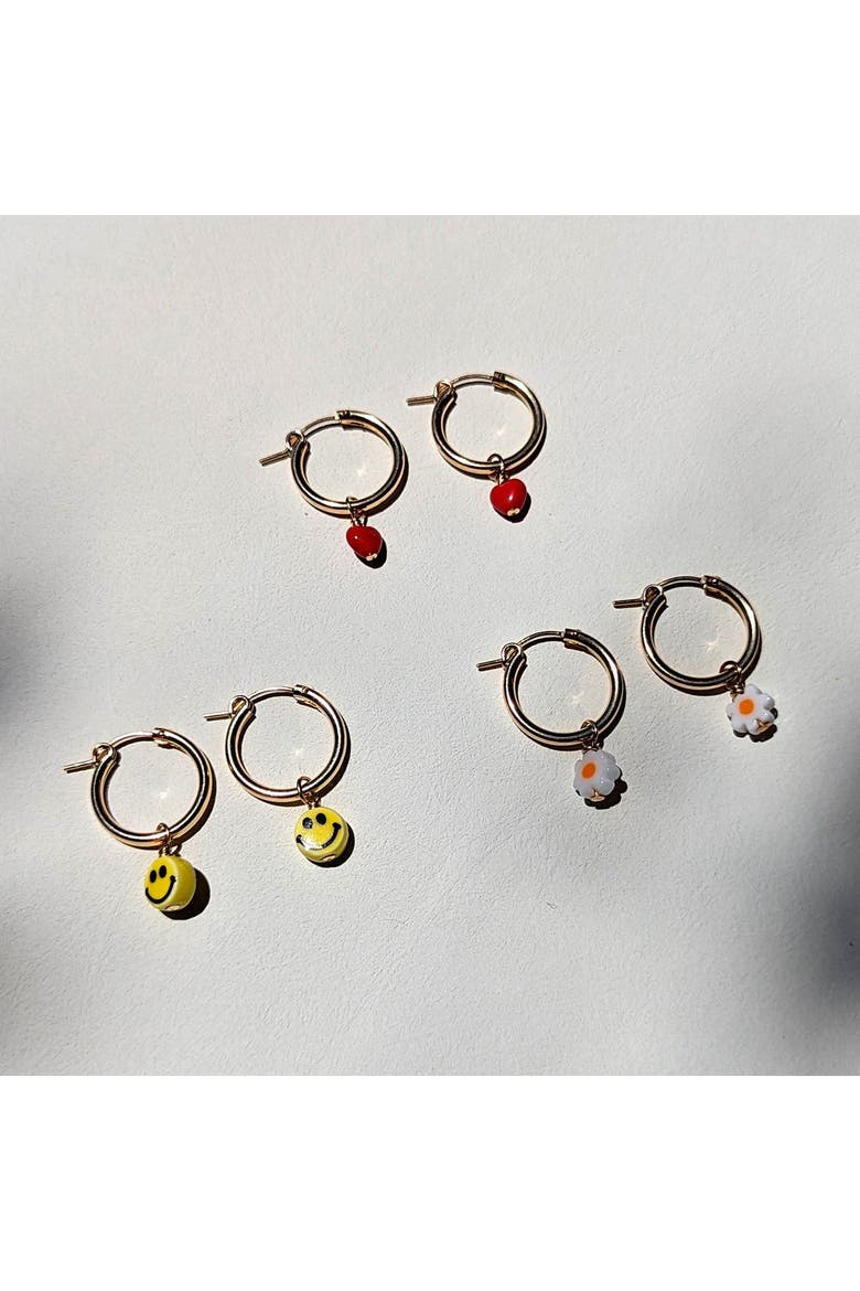 Charm Hoop Earrings, Alternate, color, Hearts
