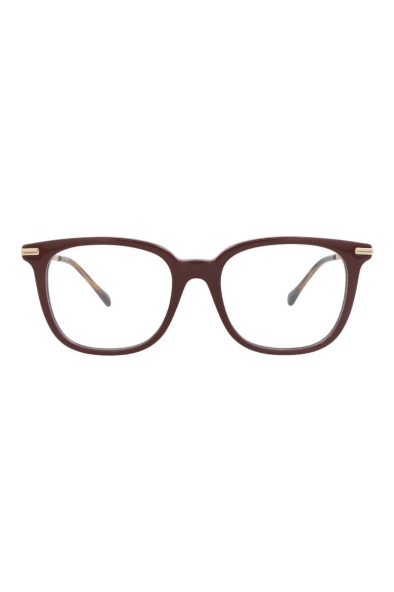 50mm Square Optical Glasses, Main, color, BROWN GOLD TRANSPARENT