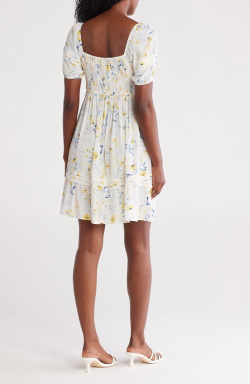 LOVESTITCH LOVESTITCH FLORAL PUFF SLEEVE TIERED MINIDRESS