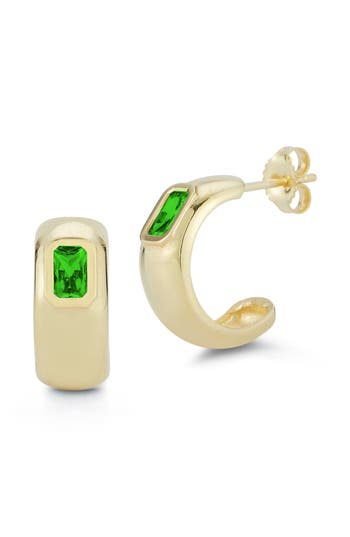 Glaze Jewelry Cubic Zirconia Hoop Earrings In Gold