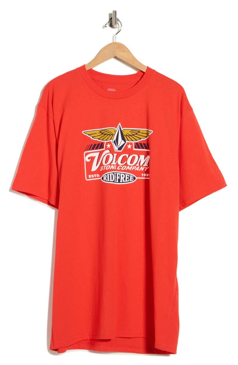 Volcom Revel Short Sleeve T-Shirt, Main, color, Chili Red