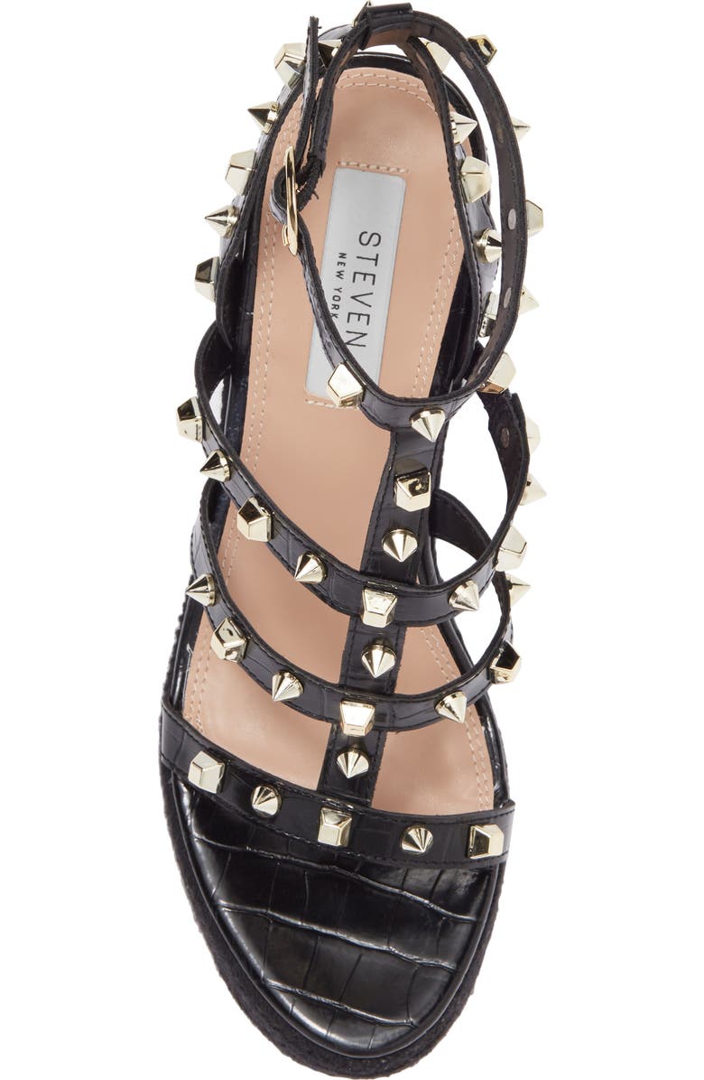 Steve Madden Scout Cage Studded Espadrille Wedge Sandal, Alternate, color,