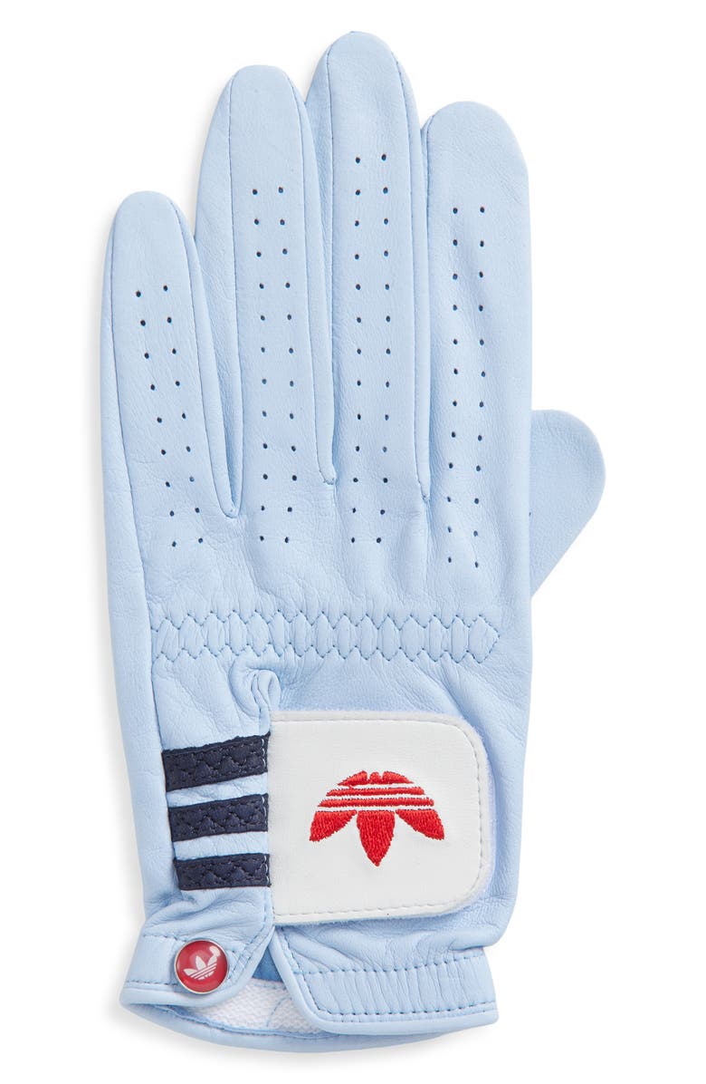 adidas Originals Perforated Leather Golf Gloves, Main, color, Clear Sky