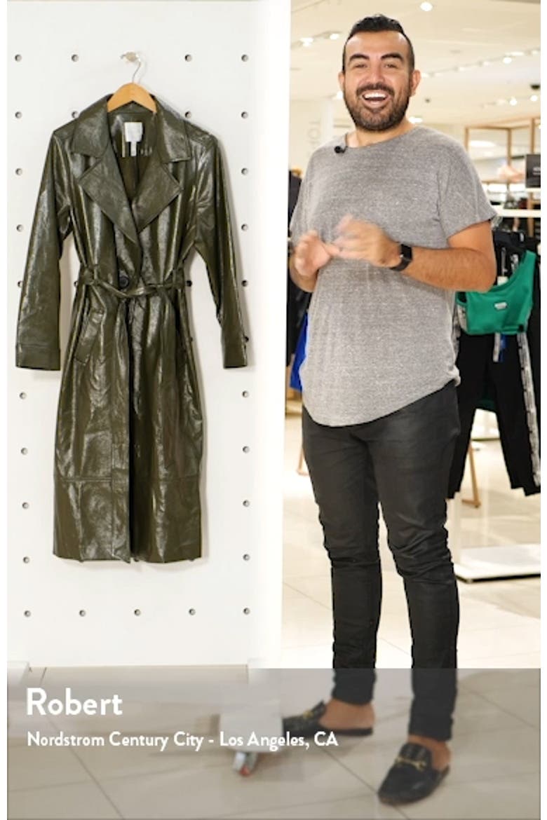 Faux Patent Leather Trench Coat video
