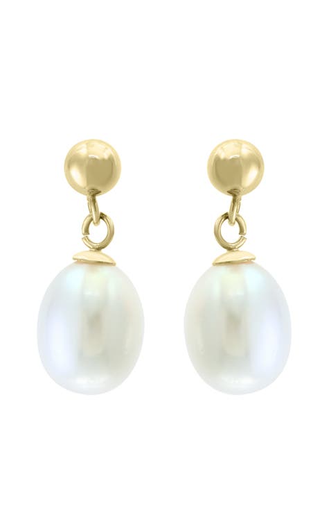 14K Yellow Gold ,Fresh Water Pearl Earrings