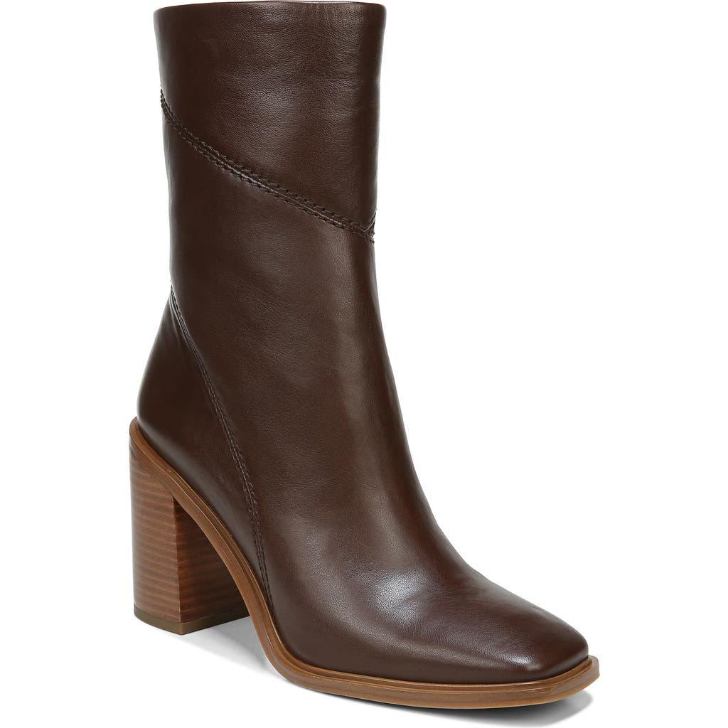 Franco Sarto Stevie Womens Zipper Square Toe Booties In Brown