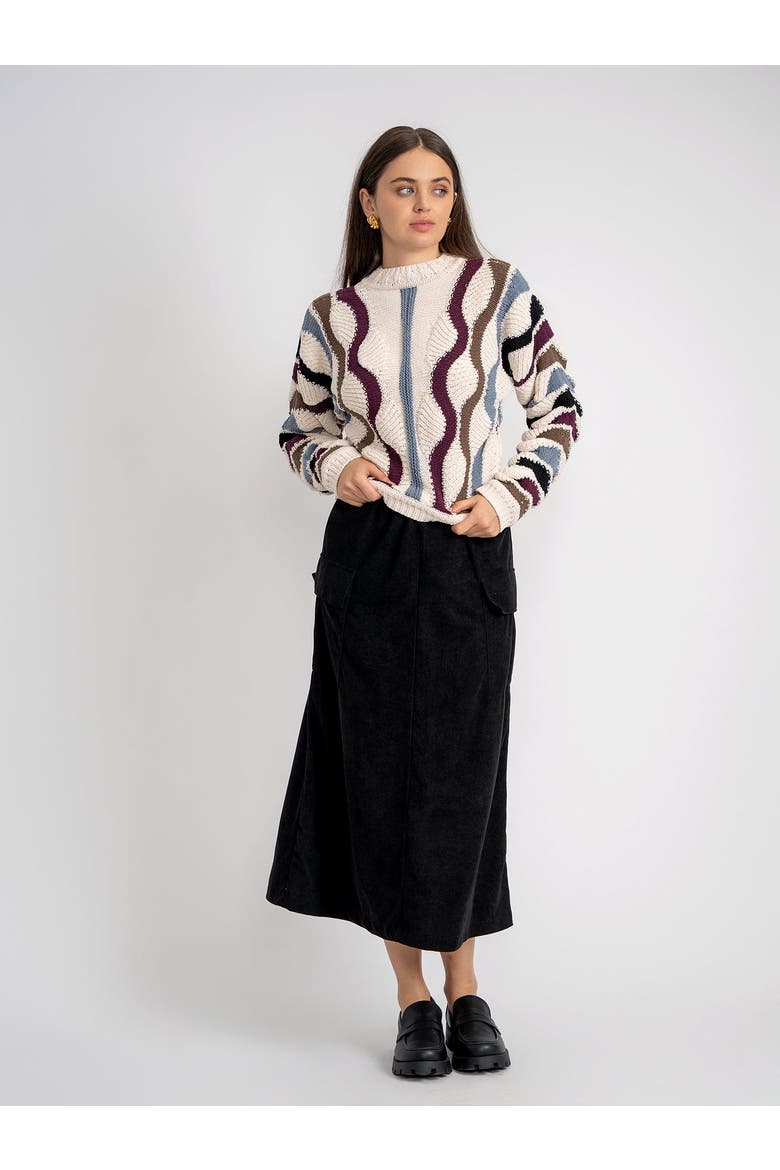 Color Blocked Textured Knit Pullover Sweater, Alternate, color, Dark Almond/Peanut/Olive