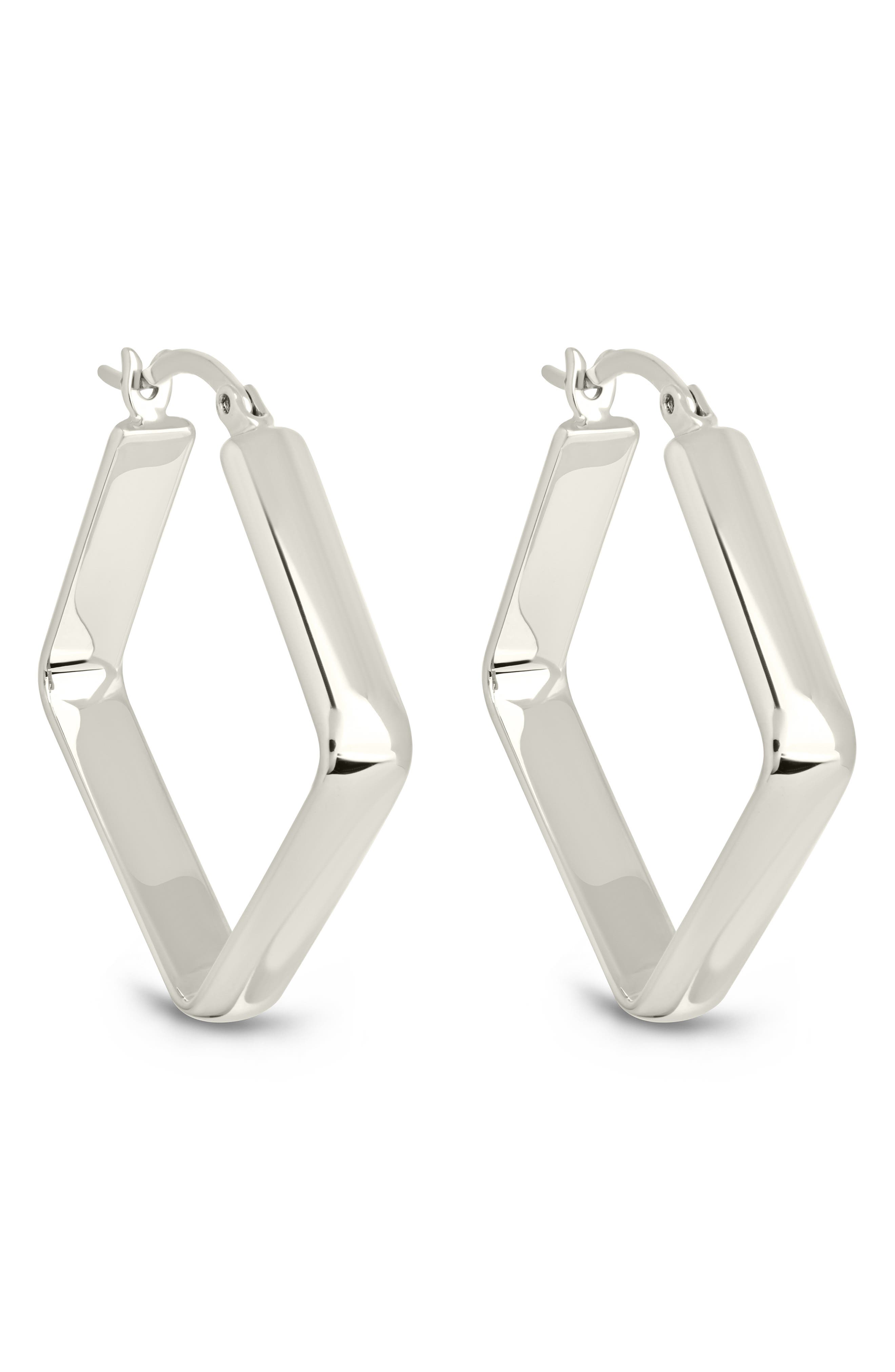 Sterling Forever Layla Square Hoop Earrings (Women) | Nordstromrack