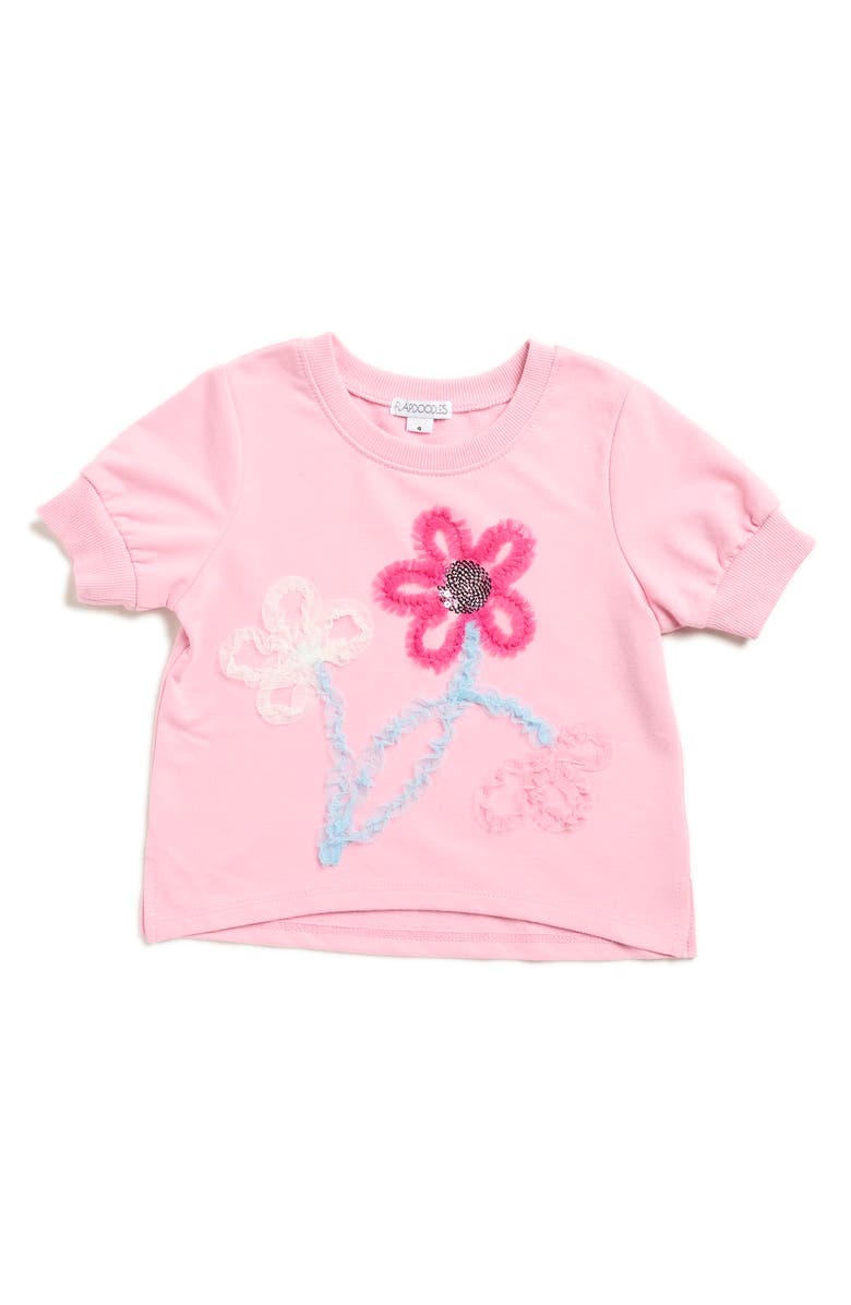 Flapdoodles Kids' Soutche Flower Top, Main, color, Pink
