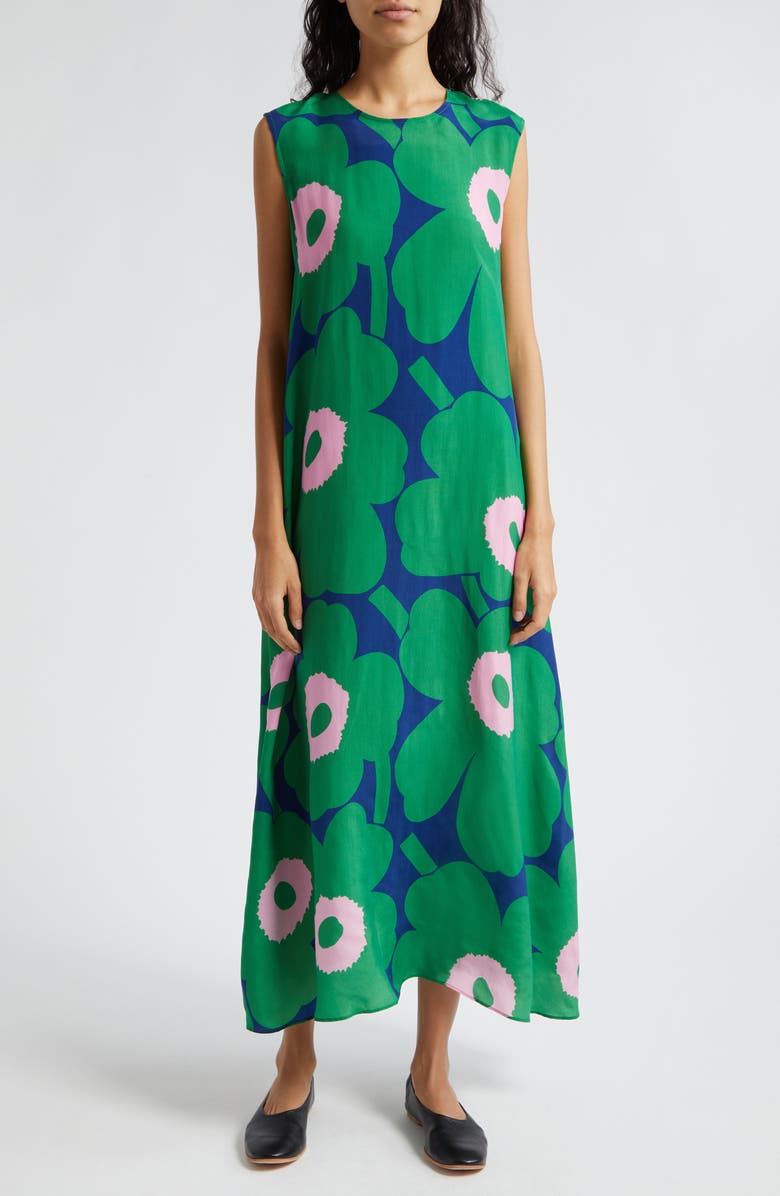 Marimekko Migot Unikko Floral Sleeveless A-Line Dress, Main, color, 