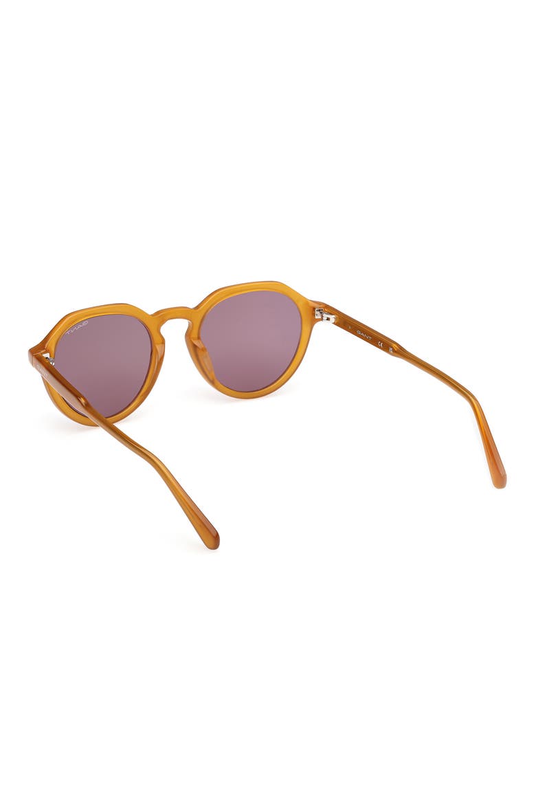 Round Sunglasses, Alternate, color, SHINY YELLOW / BROWN