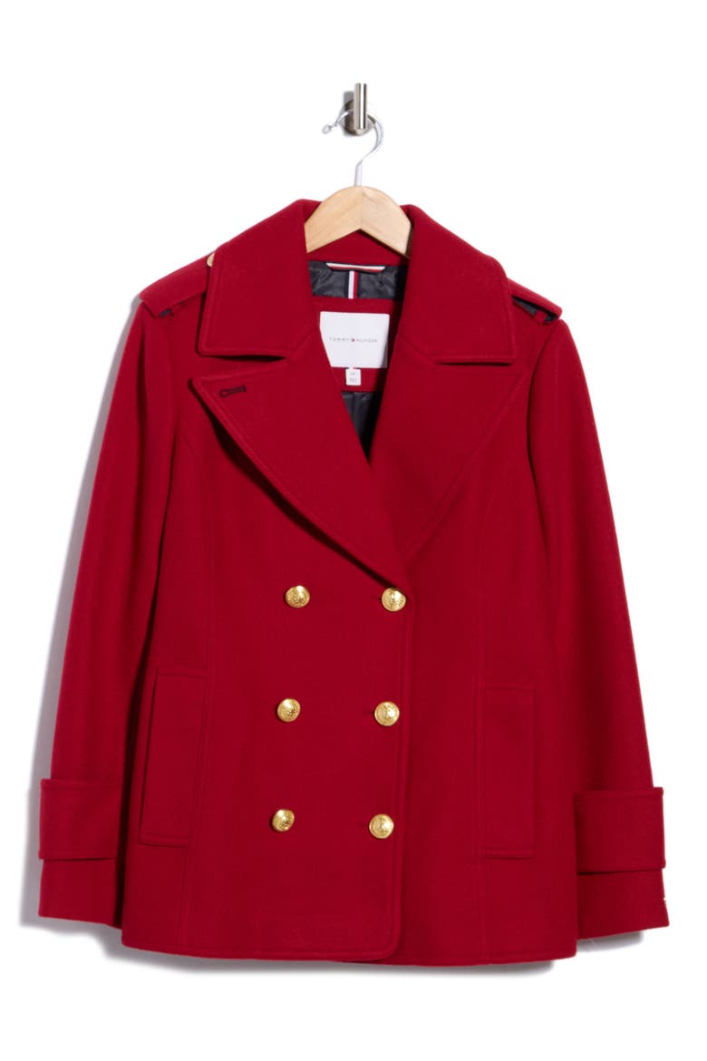 Military Peacoat, Alternate, color, CRIMSON